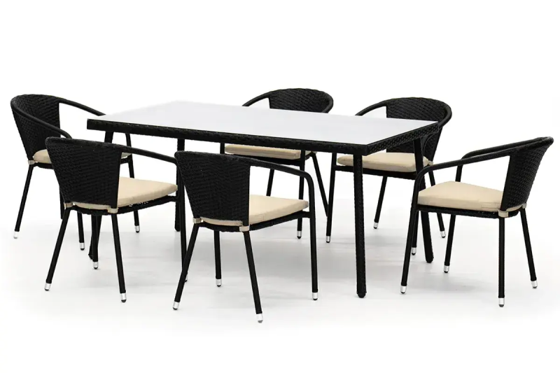 Обеденная группа «Рио» 6x, столешница стекло