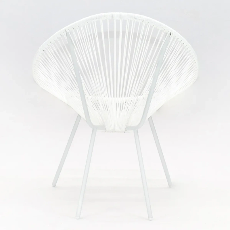 Кресло «Акапулько», каркас белый, ротанг line белый