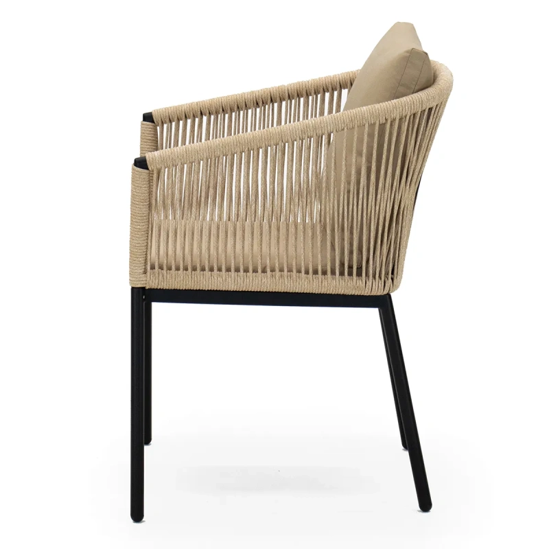 Кресло обеденное «Сканди», роуп line бежевый, текстиль бежевый