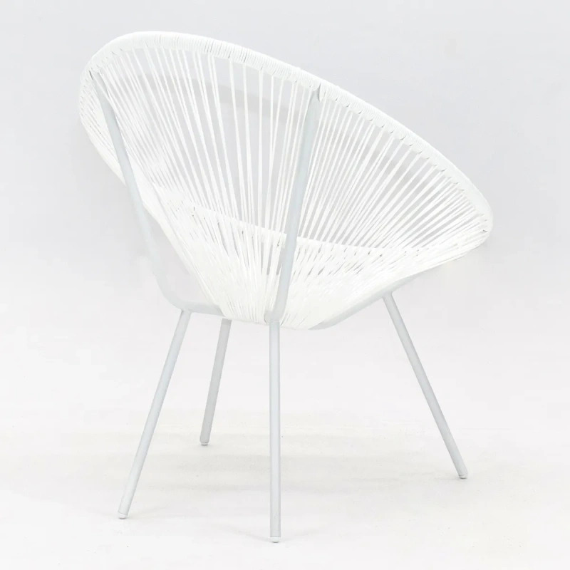 Кресло «Акапулько», каркас белый, ротанг line белый