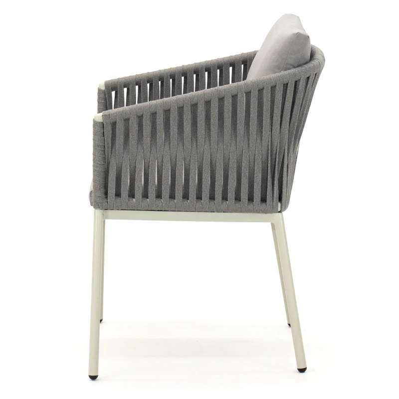 Кресло обеденное «Сканди», роуп flat серый, текстиль серый