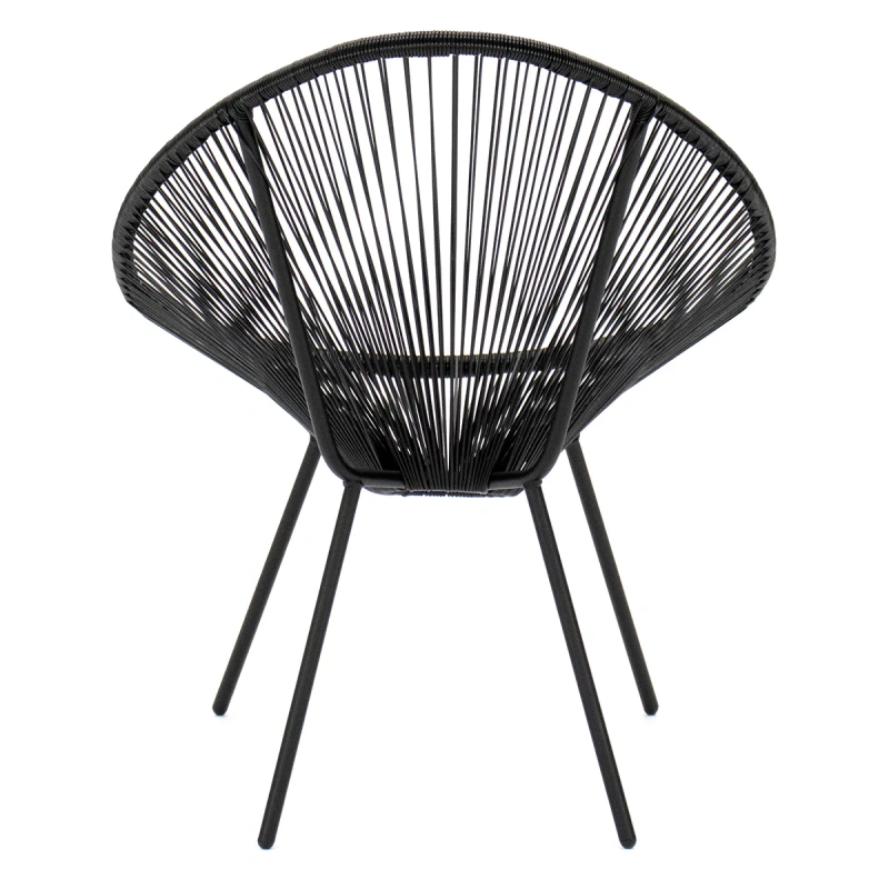 Кресло «Акапулько», каркас чёрный, ротанг line чёрный