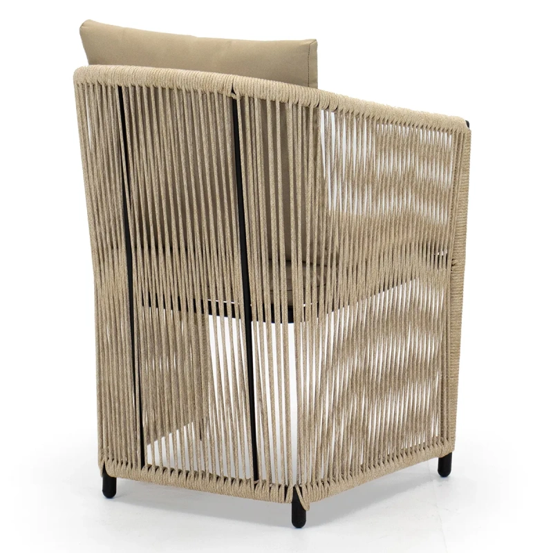 Кресло обеденное «Нордик», роуп line бежевый, текстиль бежевый