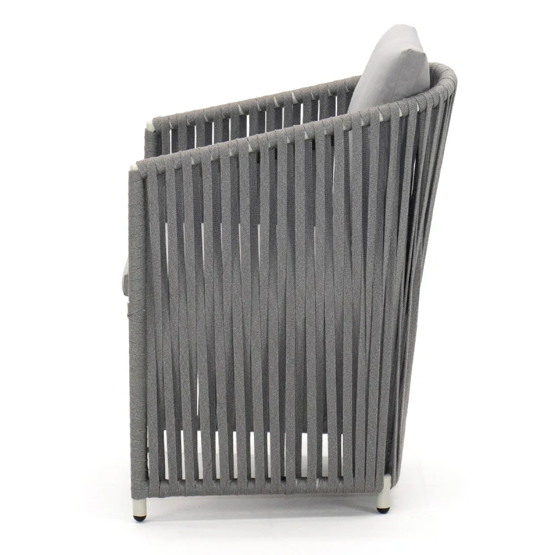 Кресло обеденное «Нордик», роуп flat серый, текстиль серый