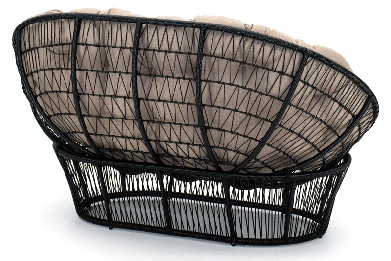 Диван «Мамасан», ротанг line, текстиль бежевый