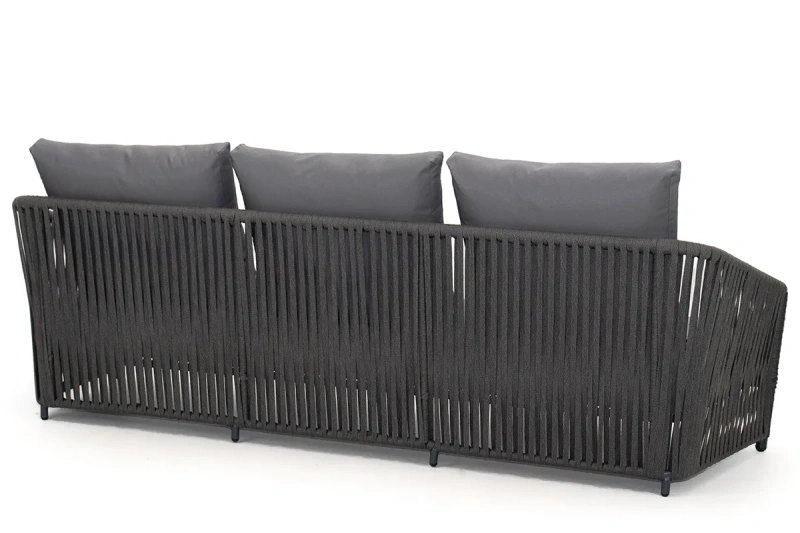 Диван 3-х местный «Нордик», роуп flat антрацит, текстиль тёмно-серый