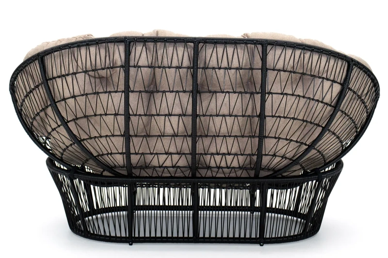 Диван «Мамасан», ротанг line, текстиль бежевый