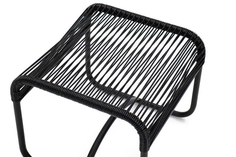 Пуф «Акапулько», каркас чёрный, ротанг line чёрный