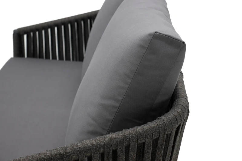 Диван 2-х местный «Нордик», роуп flat антрацит, текстиль тёмно-серый