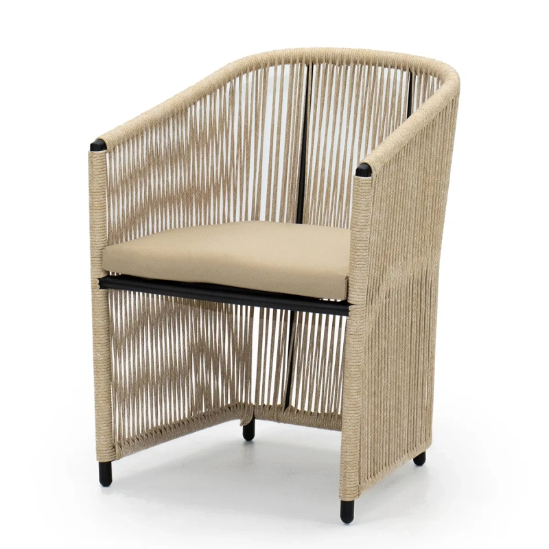 Кресло обеденное «Нордик», роуп line бежевый, текстиль бежевый