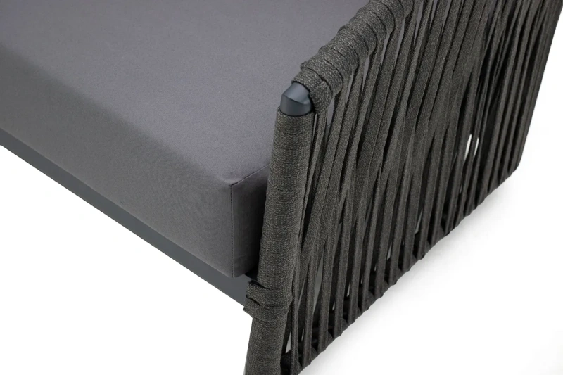 Диван 3-х местный «Нордик», роуп flat антрацит, текстиль тёмно-серый