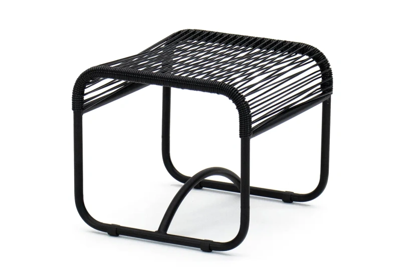 Пуф «Акапулько», каркас чёрный, ротанг line чёрный